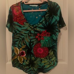 Desigual tropical print t-shirt